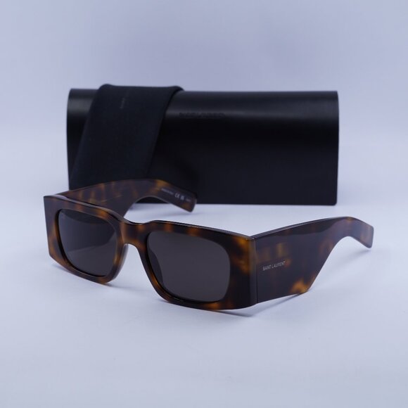 Saint Laurent SL654 003 Square Sunglasses - Havana\Black - Picture 1 of 11